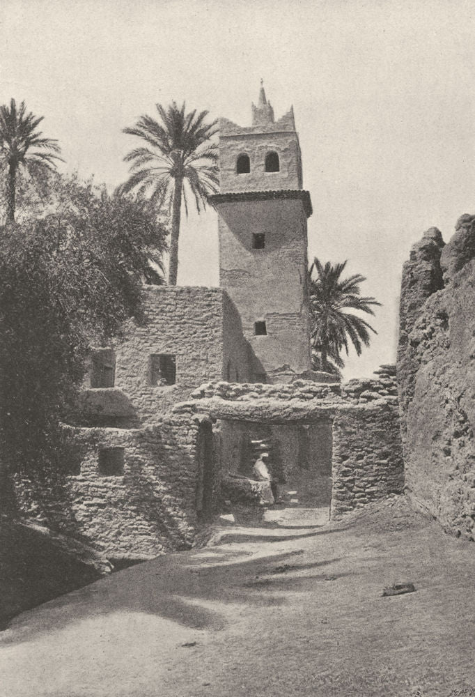 ALGERIA. Biskra. Mosquée de Sidi Mcid 1895 old antique vintage print picture